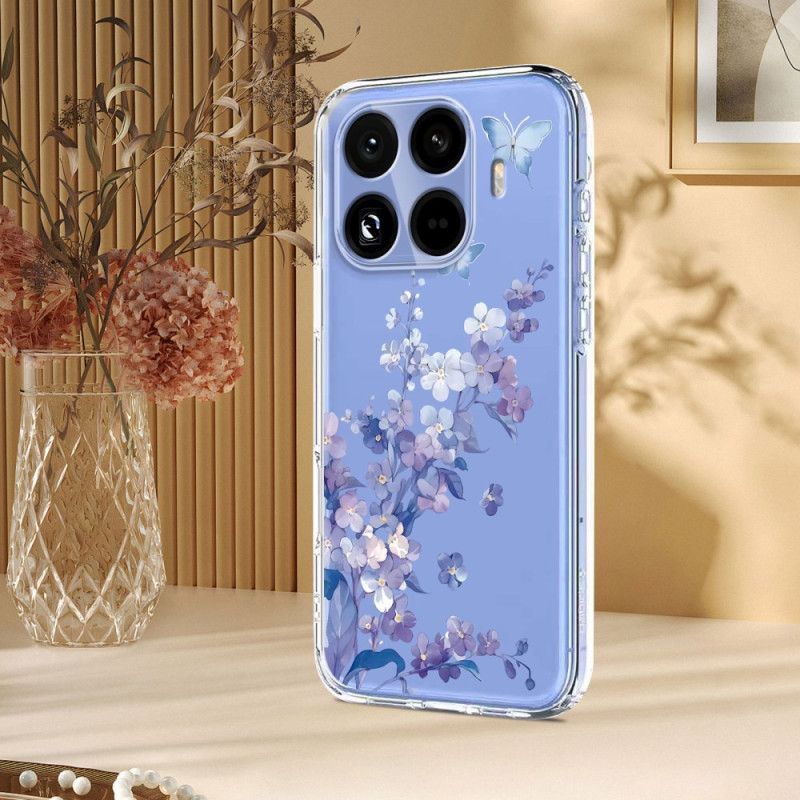Cover Xiaomi 15t Pro Telefon Etui Blomsterprint Transparent