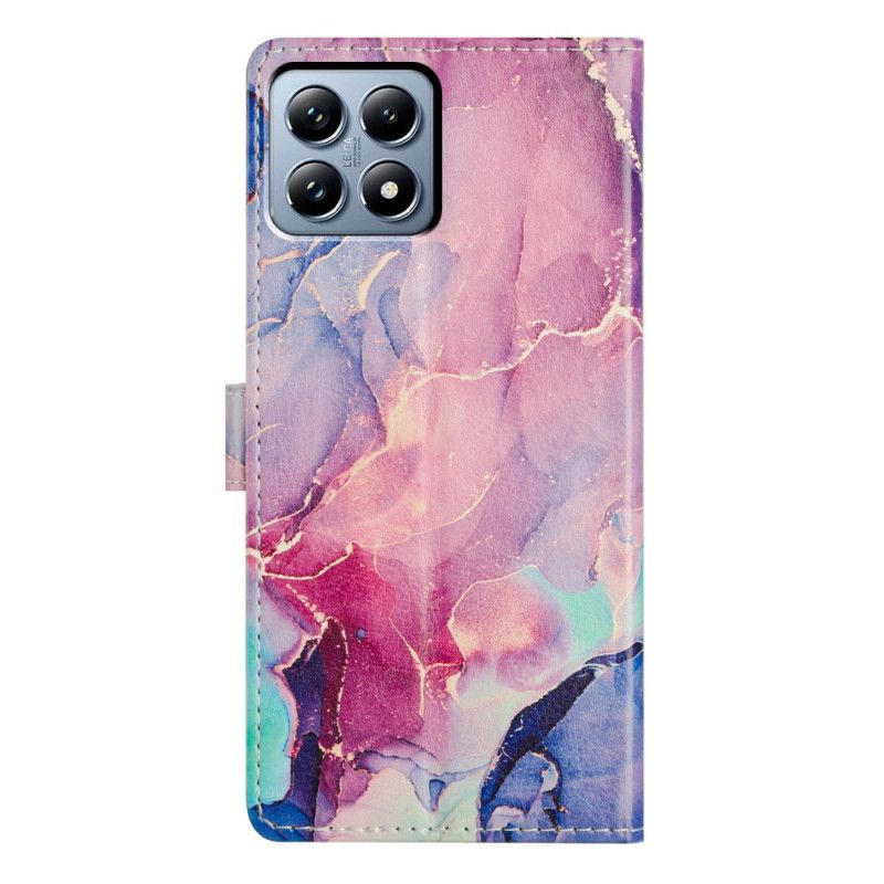 Flip Cover Til Xiaomi 15t Pro Lyserød Grøn Marmor