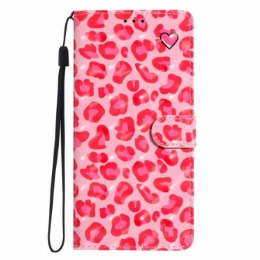 Flip Cover Til Xiaomi 15t Pro Lyserød Leopard