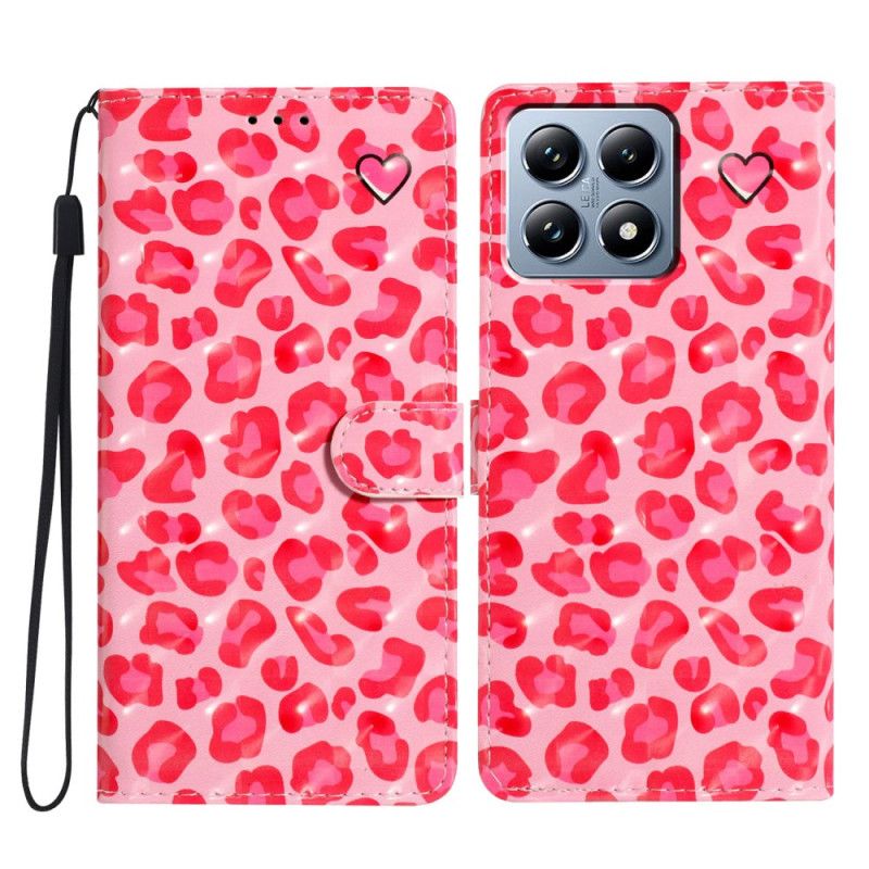 Flip Cover Til Xiaomi 15t Pro Lyserød Leopard