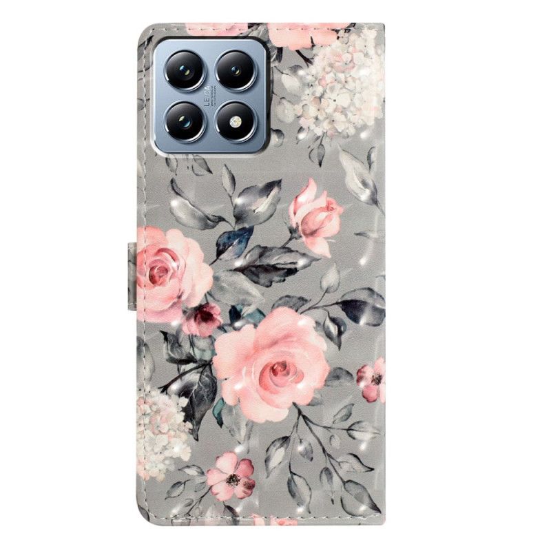 Flip Cover Til Xiaomi 15t Pro Lyserøde Blomster