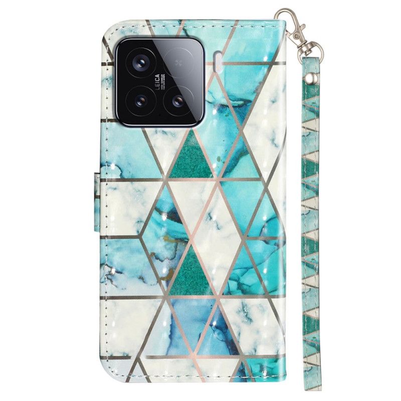 Flip Cover Xiaomi 15t Pro Grøn Marmor Med Rem