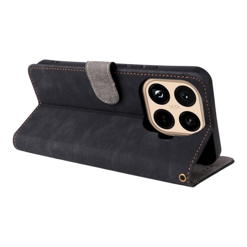 Flip Cover Xiaomi 15t Pro Rfid-pung Med Ruskindseffekt