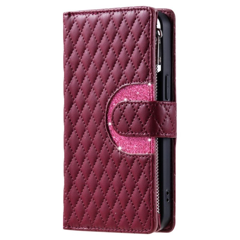 Læder Cover Xiaomi 15t Pro Quiltet Med Lynlåslomme