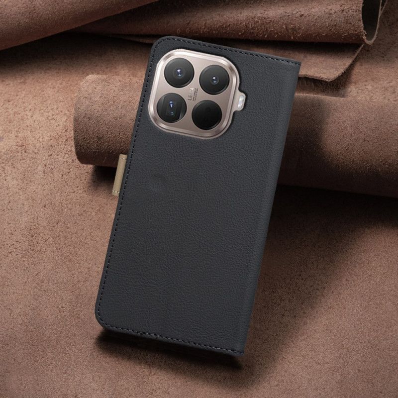 Læder Cover Xiaomi 15t Pro Telefon Etui Blomsterprint Binfen-farve