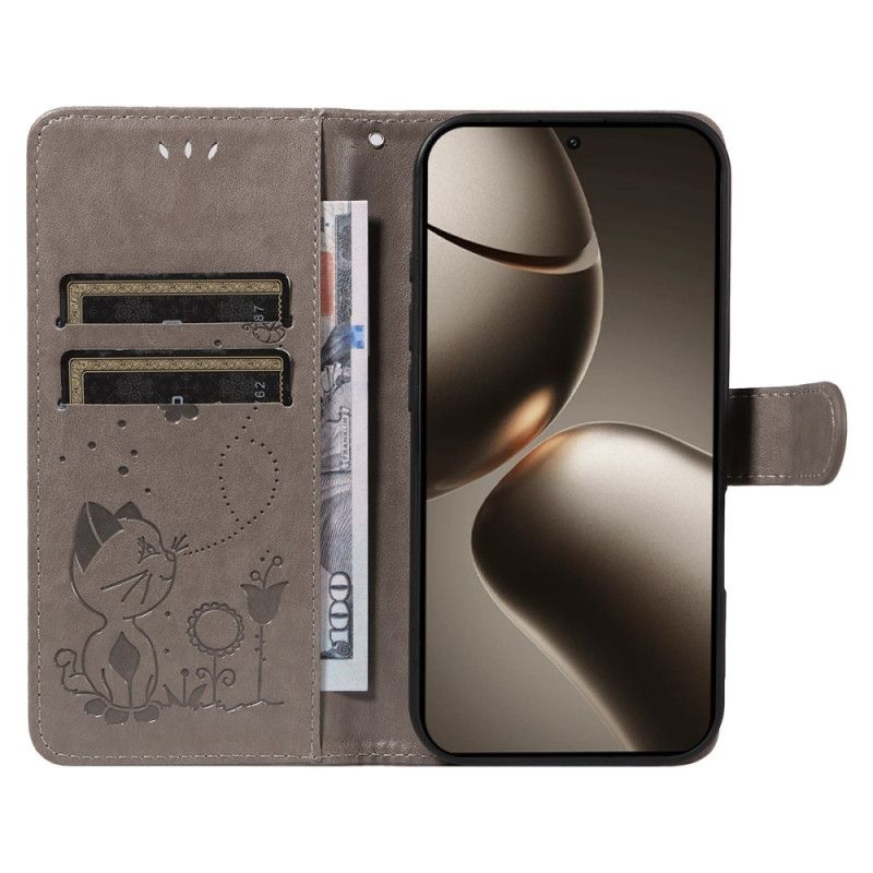 Læder Cover Xiaomi 15t Pro Telefon Etui Kat Og Bi