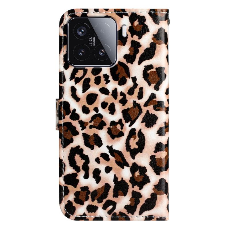 Læder Cover Xiaomi 15t Pro Telefon Etui Leopardprint
