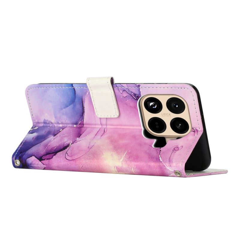 Læder Cover Xiaomi 15t Pro Telefon Etui Marmordesign