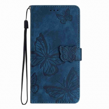 Læder Cover Xiaomi 15t Pro Telefon Etui Sommerfugle Med Ruskindseffekt