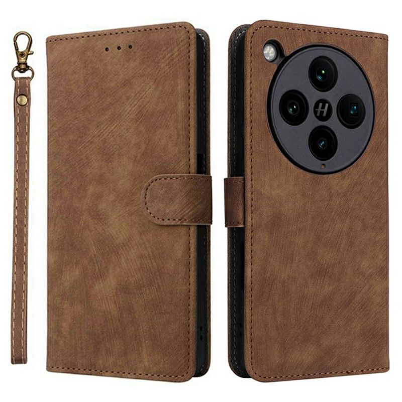 Flip Cover Oppo Find X8 Pro Rfid-beskyttelse Med Ruskindseffekt