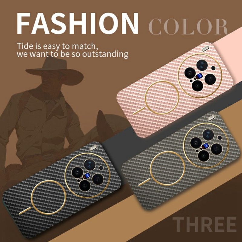 Cover Vivo X300 Pro Telefon Etui Kulfibertekstur