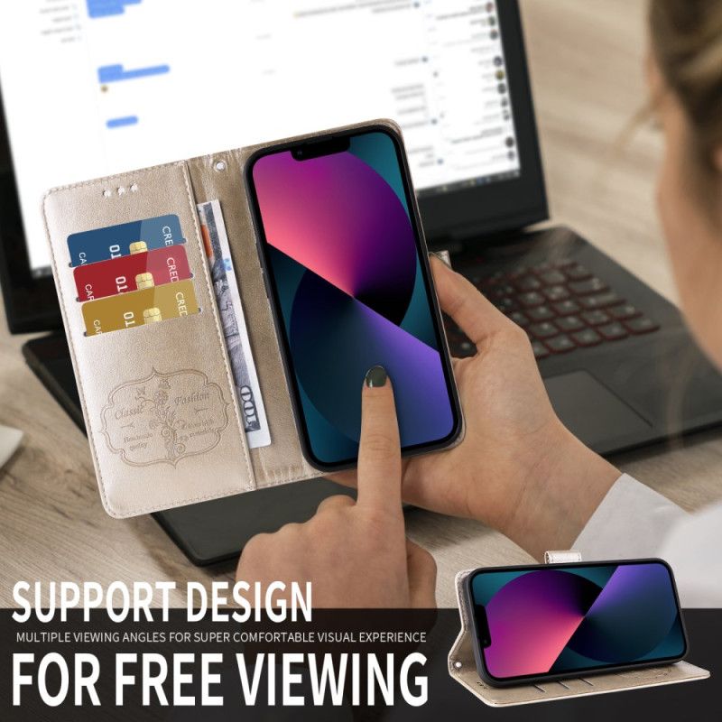 Flip Cover Vivo X300 Pro Blomstermønster Med Sommerfuglemotiv