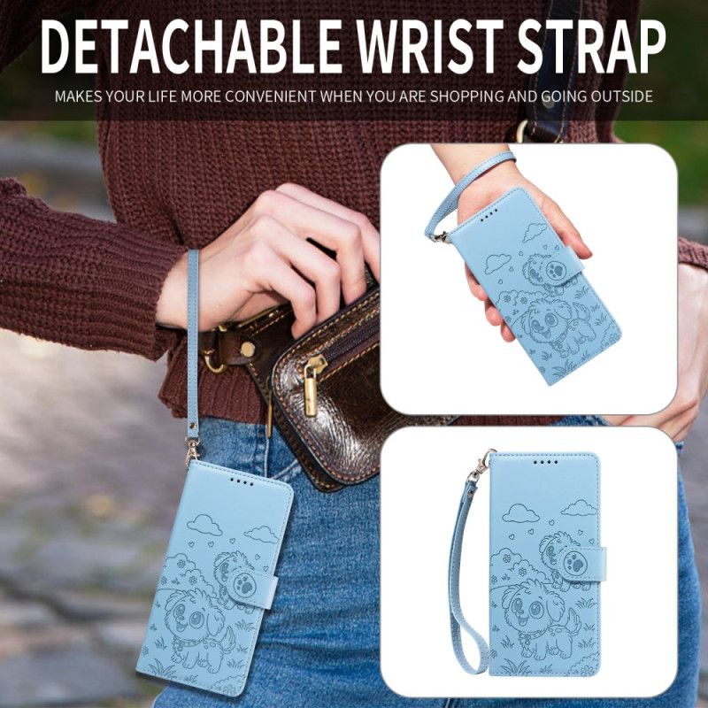 Flip Cover Vivo X300 Pro Hundemønster Med Rem