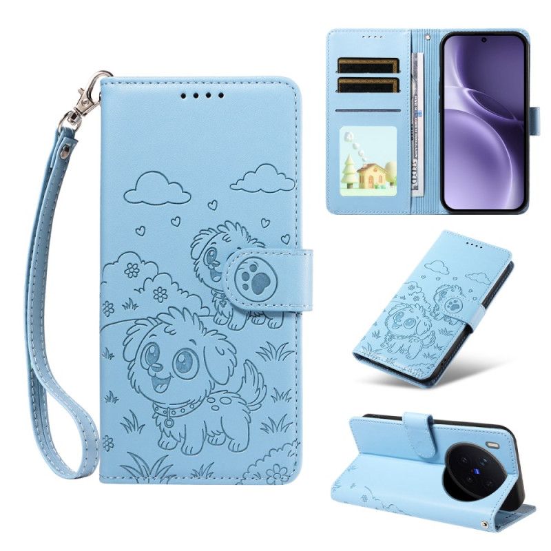 Flip Cover Vivo X300 Pro Hundemønster Med Rem