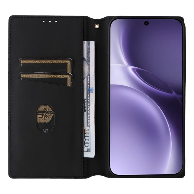 Læder Cover Vivo X300 Pro Telefon Etui Diamantmønster