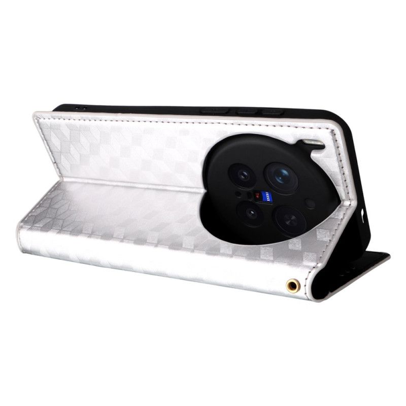 Læder Cover Vivo X300 Pro Telefon Etui Diamantmønster