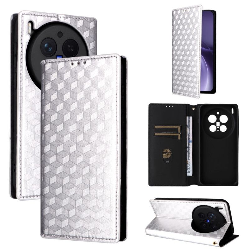 Læder Cover Vivo X300 Pro Telefon Etui Diamantmønster