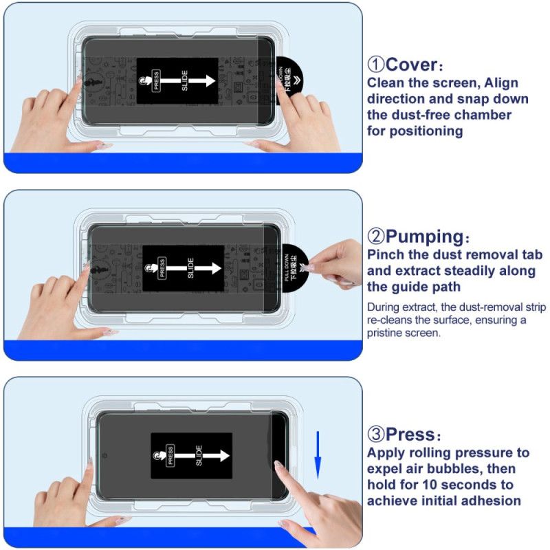 Skærmbeskytter I Hærdet Glas Til Vivo X300 Pro Med Monteringsramme (fingeraftrykslåsning)