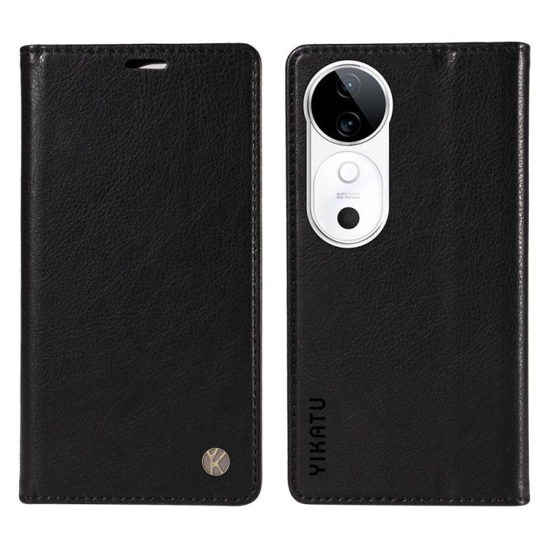 Flip Cover Til Vivo V40 5g Vintage-effekt Yikatu