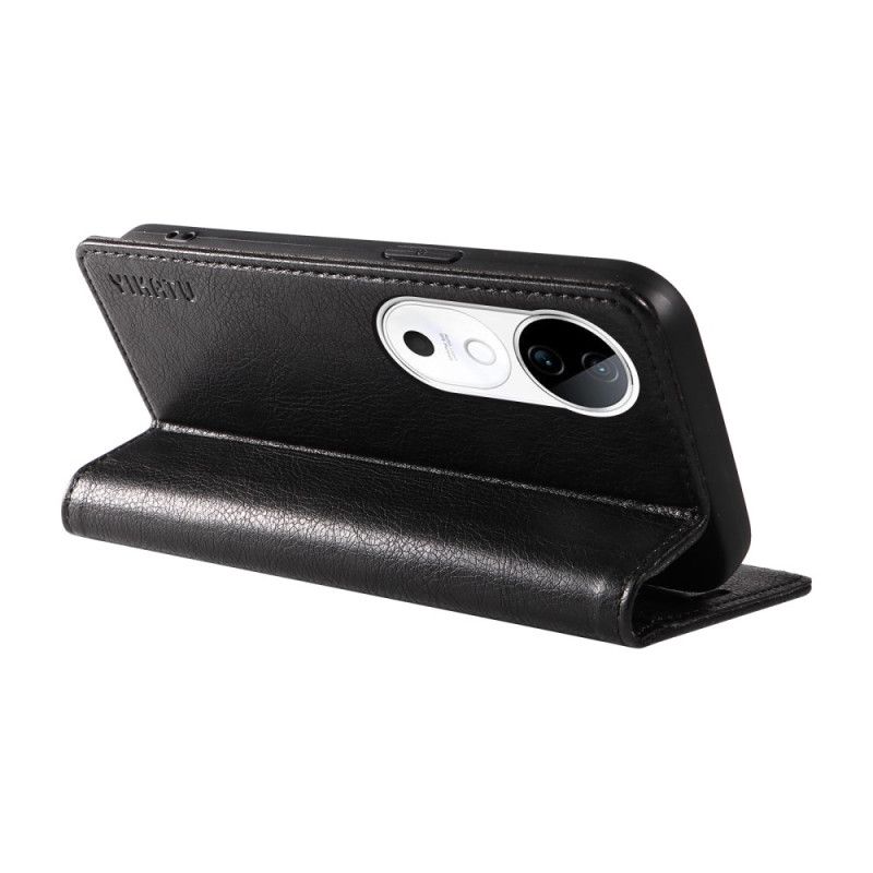 Flip Cover Til Vivo V40 5g Vintage-effekt Yikatu
