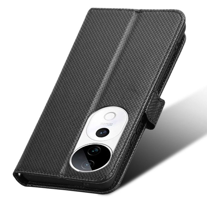 Flip Cover Vivo V40 5g Diamanttekstur