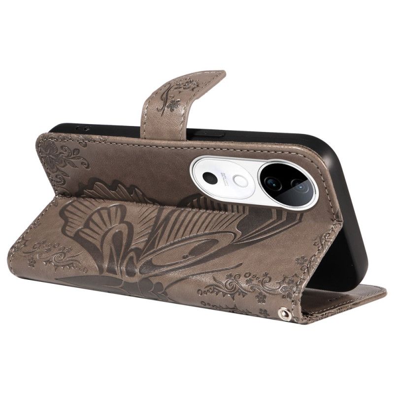 Flip Cover Vivo V40 5g Grafik Sommerfugl