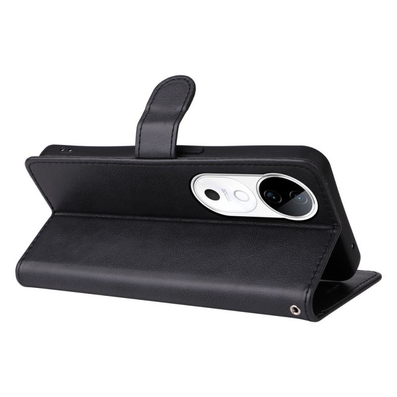 Flip Cover Vivo V40 5g Læderremeffekt