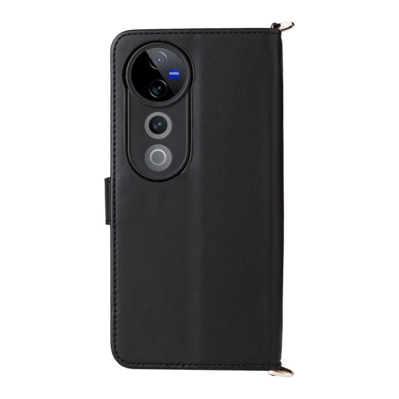 Flip Cover Vivo V40 5g Quiltet Med Rem Og Skulderrem