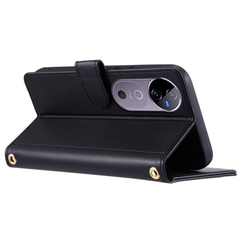 Flip Cover Vivo V40 5g Quiltet Med Stropper