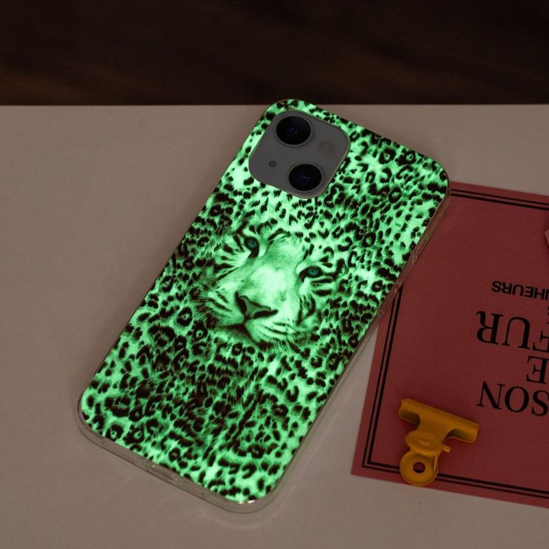 Mobilcover iPhone 13 Fluorescerende Snow Leopard