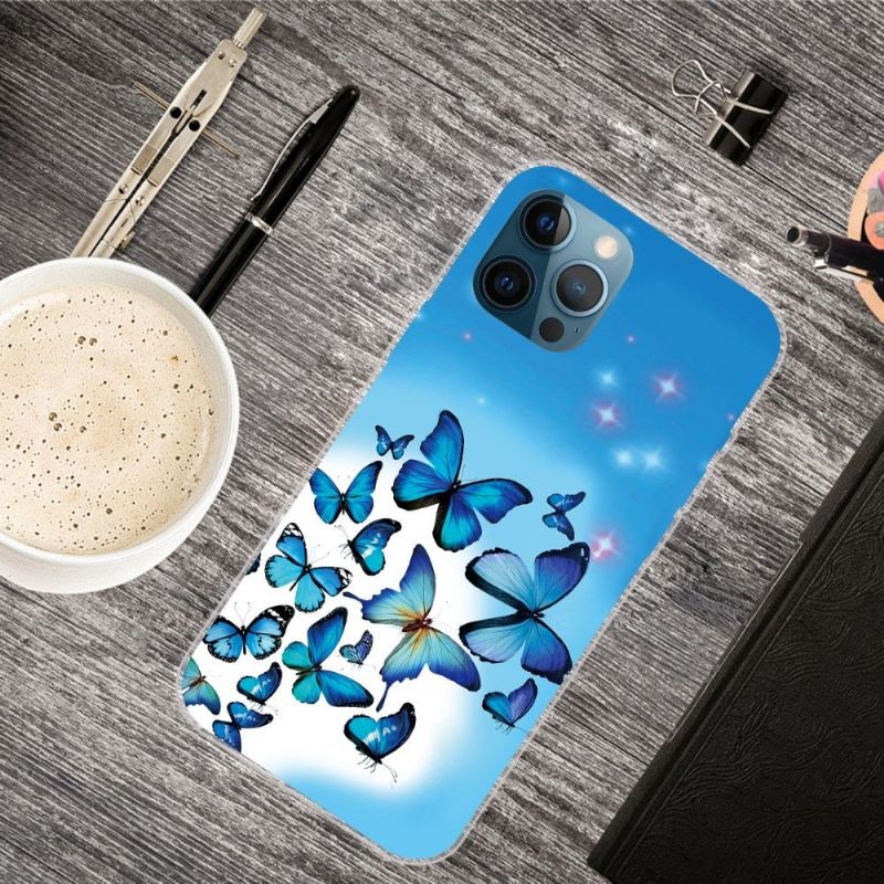 Cover iPhone 13 Pro Max Blå Sommerfugle