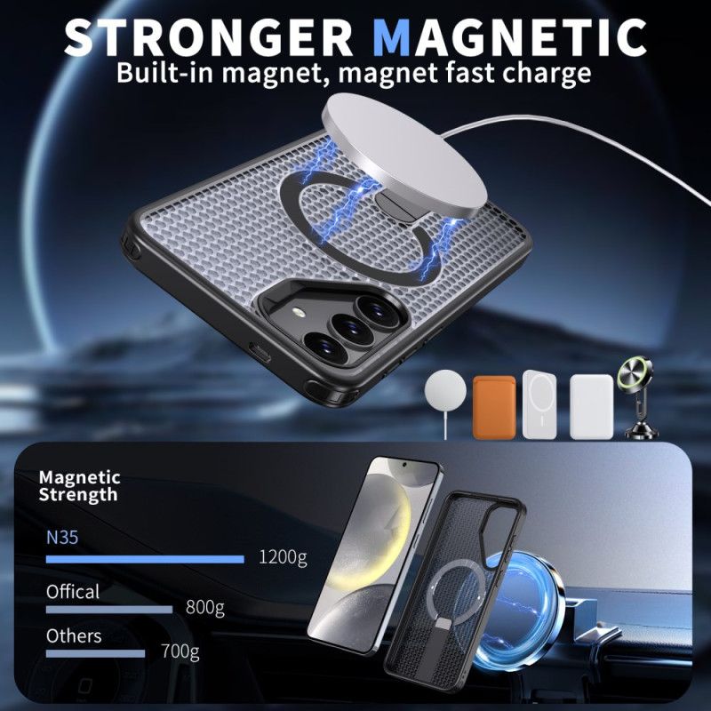 Cover Samsung Galaxy S26 Plus Telefon Etui Magnetisk Gittertekstur
