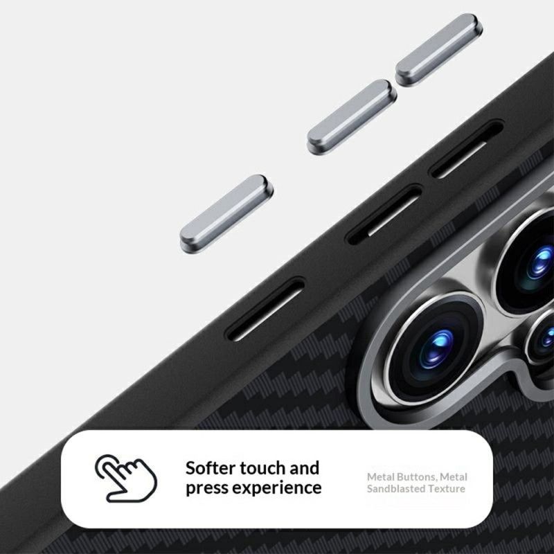 Cover Til Samsung Galaxy S26 Plus Tekstureret Magnetisk Montering I Kulfiber