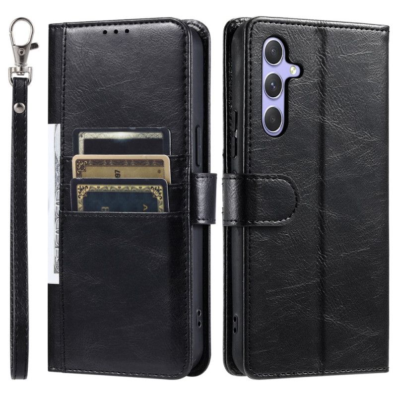 Flip Cover Samsung Galaxy S26 Plus 6 Kortrum Og Håndledsrem