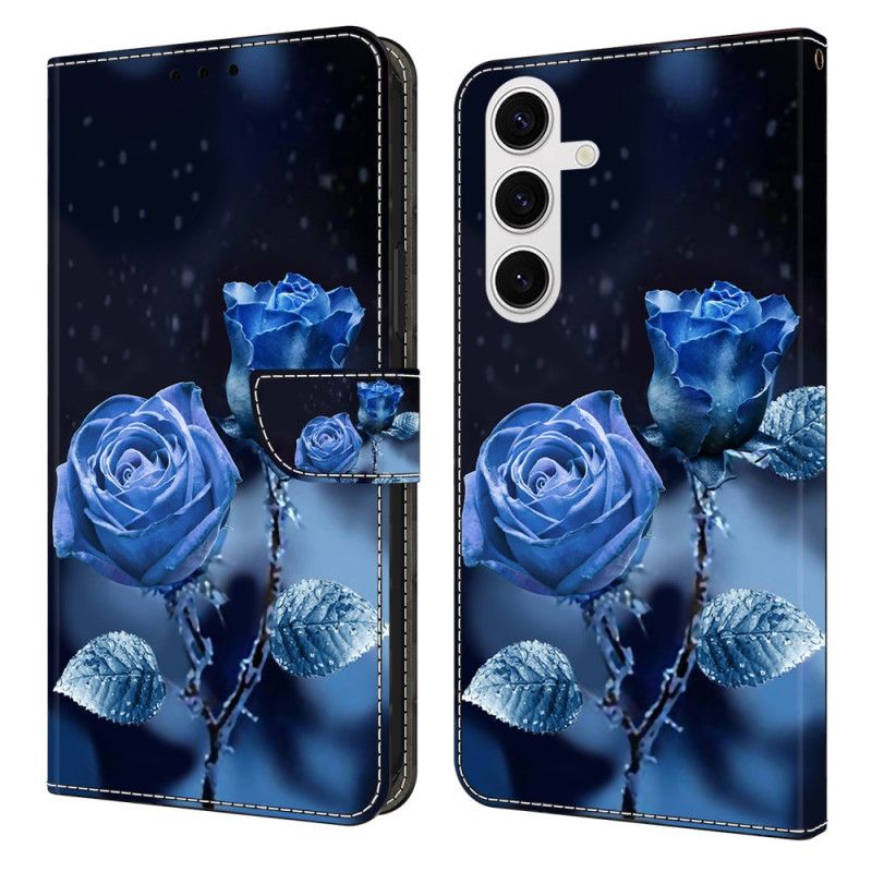 Flip Cover Samsung Galaxy S26 Plus Blå Roser