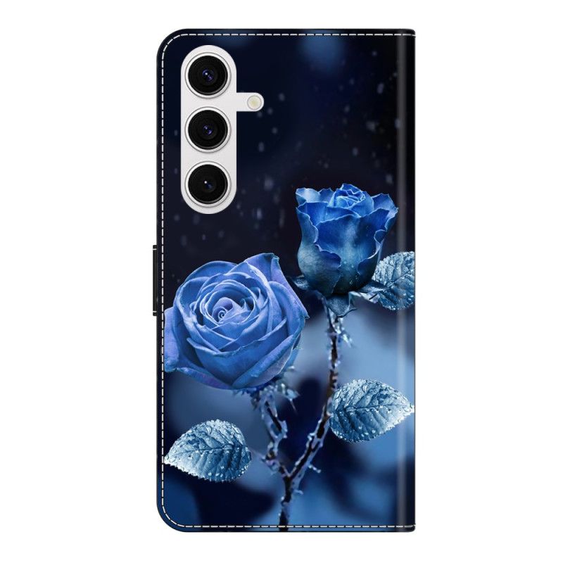 Flip Cover Samsung Galaxy S26 Plus Blå Roser