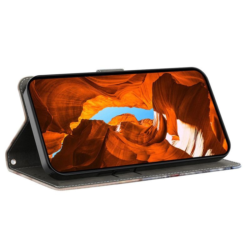 Flip Cover Samsung Galaxy S26 Plus Lysende Lilla Blomster