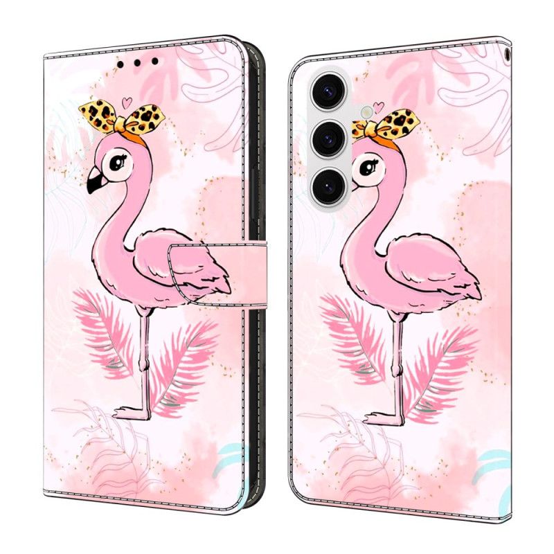 Flip Cover Samsung Galaxy S26 Plus Lyserødt Fuglemotiv