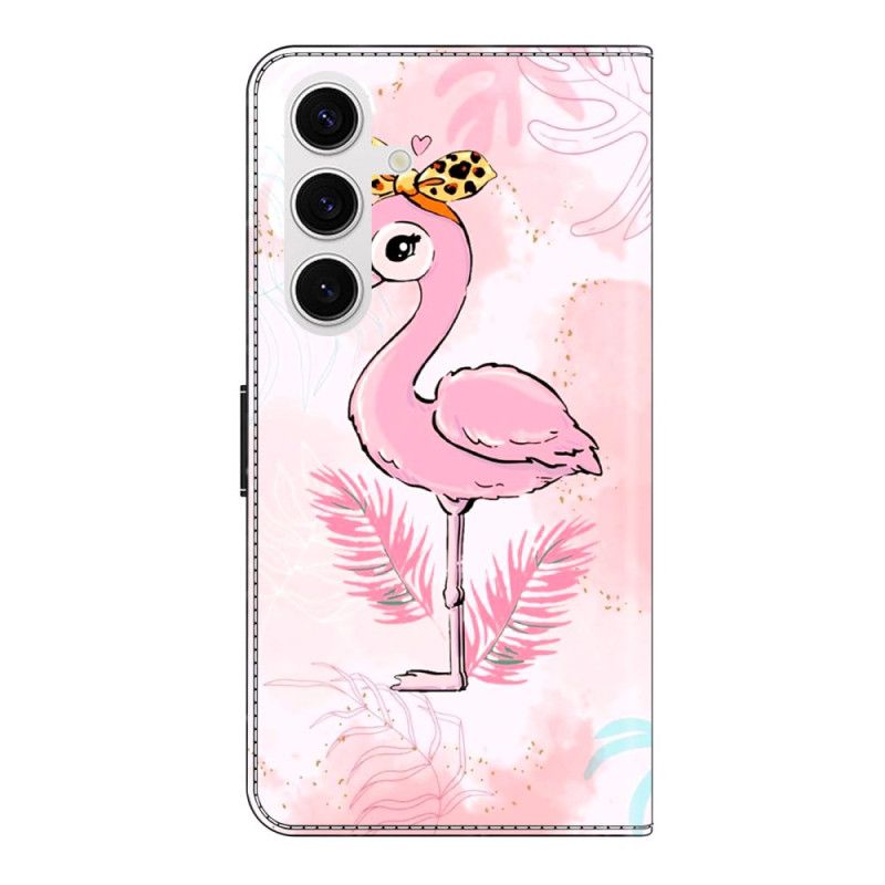 Flip Cover Samsung Galaxy S26 Plus Lyserødt Fuglemotiv