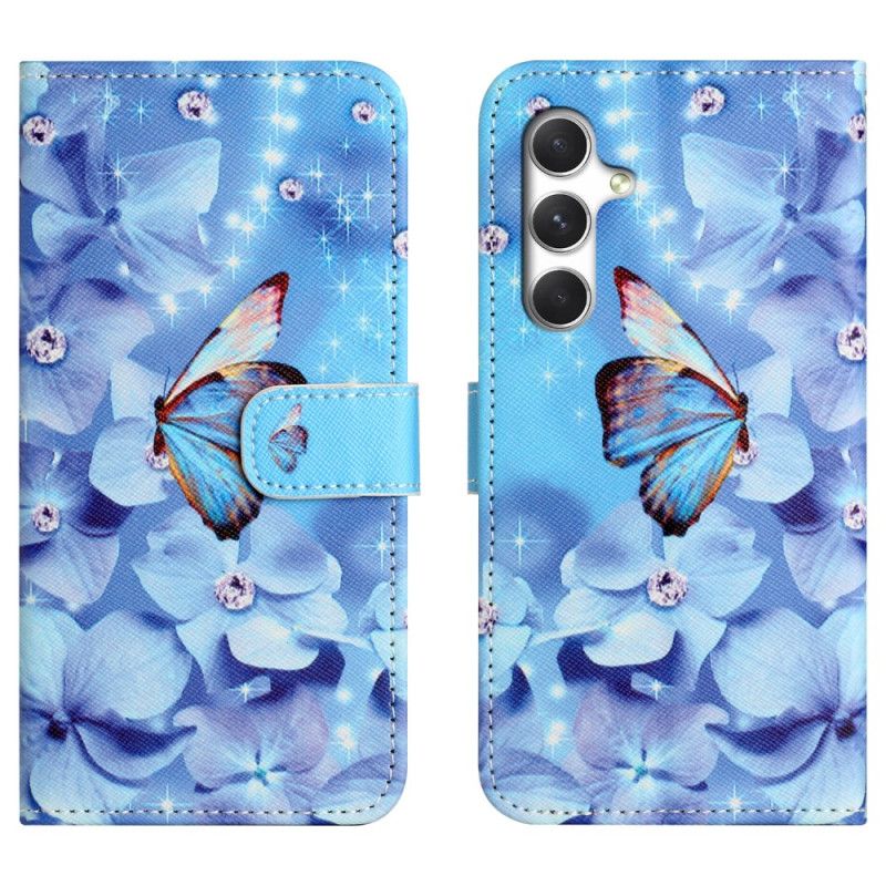 Flip Cover Samsung Galaxy S26 Plus Sommerfugle Og Diamanter