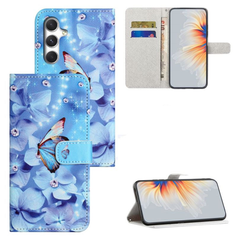 Flip Cover Samsung Galaxy S26 Plus Sommerfugle Og Diamanter