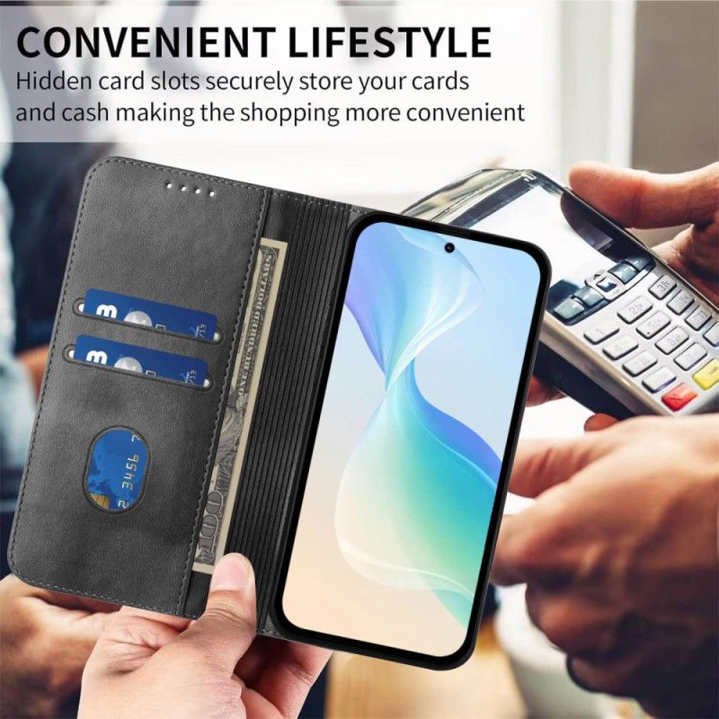 Flip Cover Samsung Galaxy S26 Plus Tekstureret Rfid-beskyttelse Retro