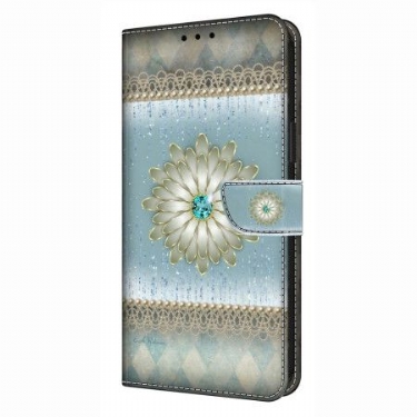 Flip Cover Til Samsung Galaxy S26 Plus Blå Diamantblomst