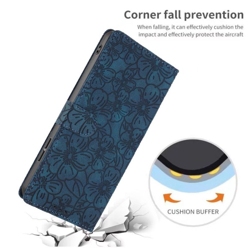 Læder Cover Samsung Galaxy S26 Plus Gravering Af Kirsebærblomster