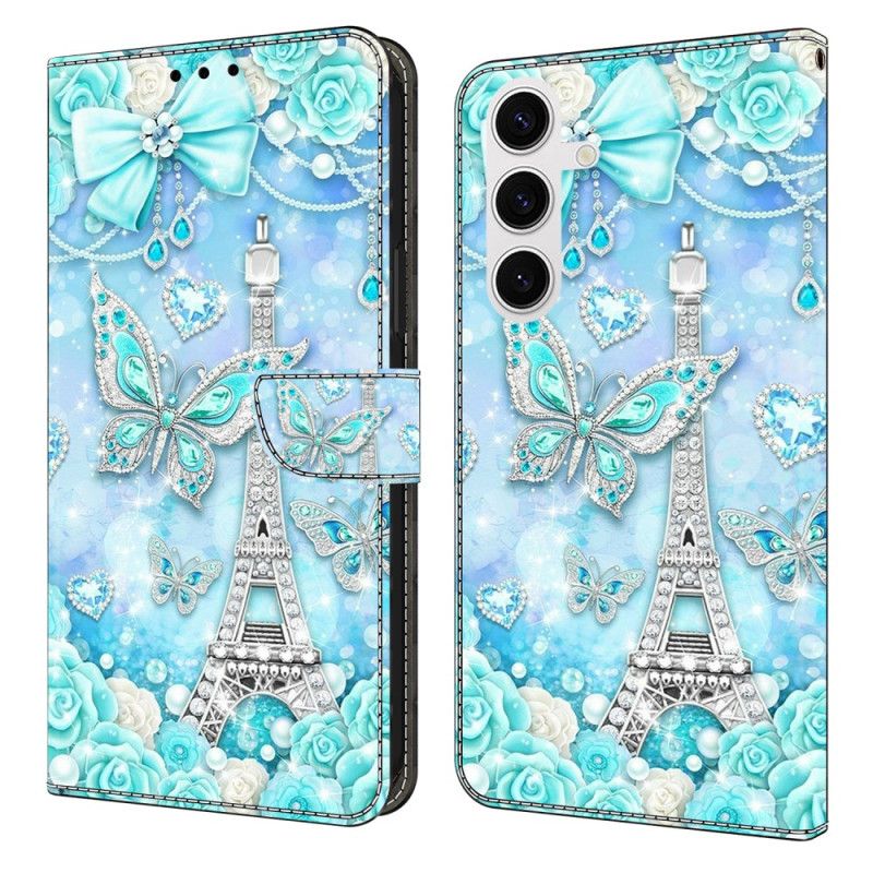 Læder Cover Samsung Galaxy S26 Plus Kobolt Eiffeltårnet