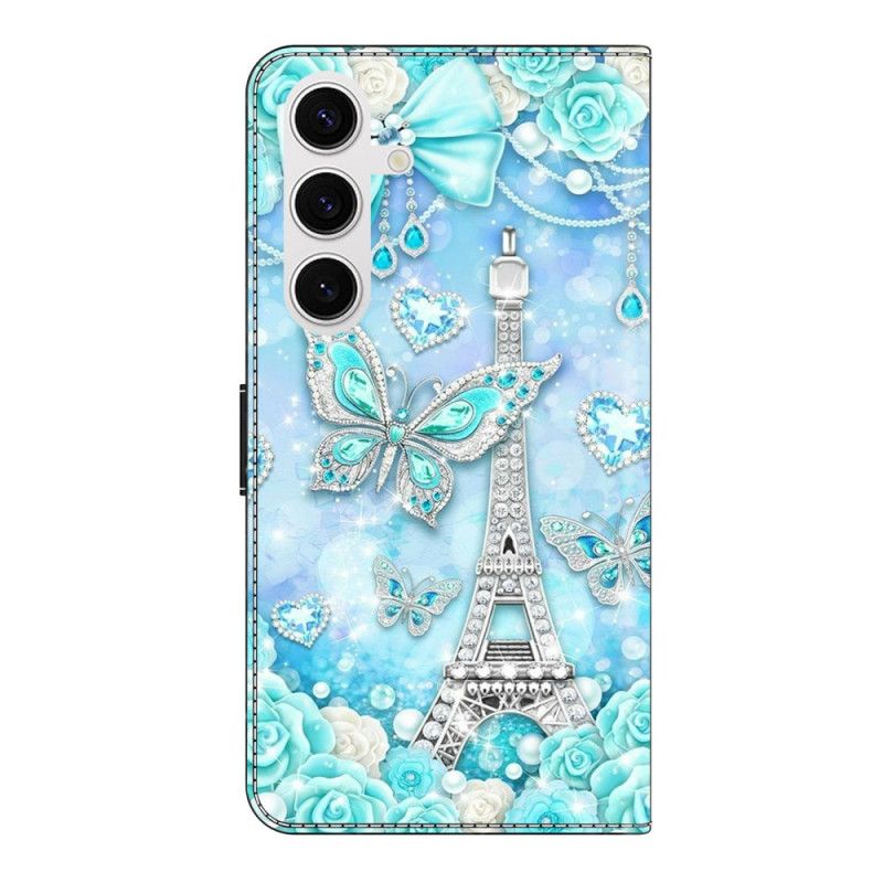 Læder Cover Samsung Galaxy S26 Plus Kobolt Eiffeltårnet