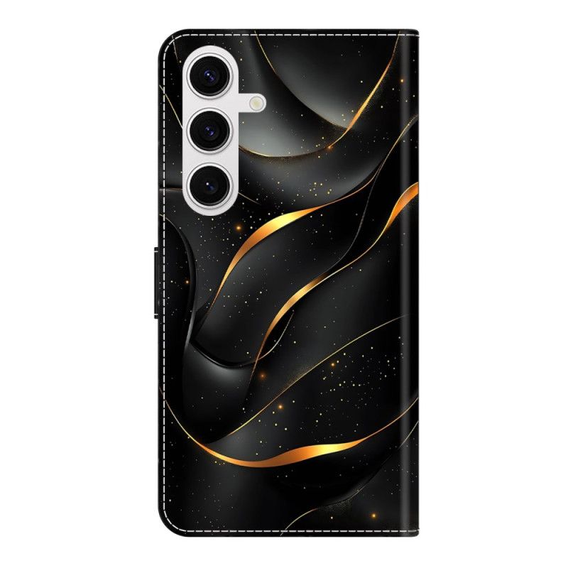 Læder Cover Samsung Galaxy S26 Plus Telefon Etui Guldbånd