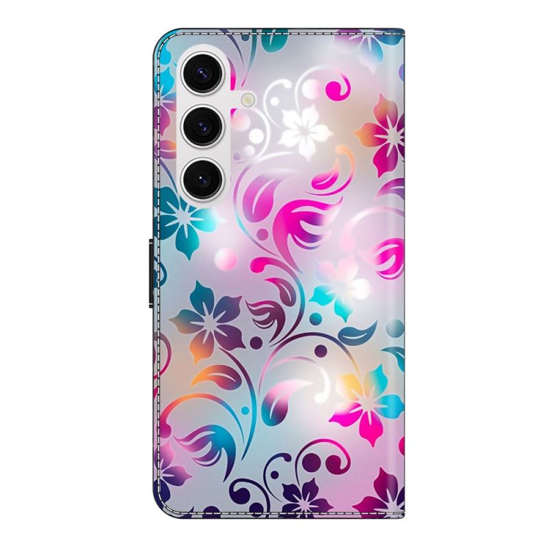 Læder Cover Samsung Galaxy S26 Plus Telefon Etui Håndlavede Blomster