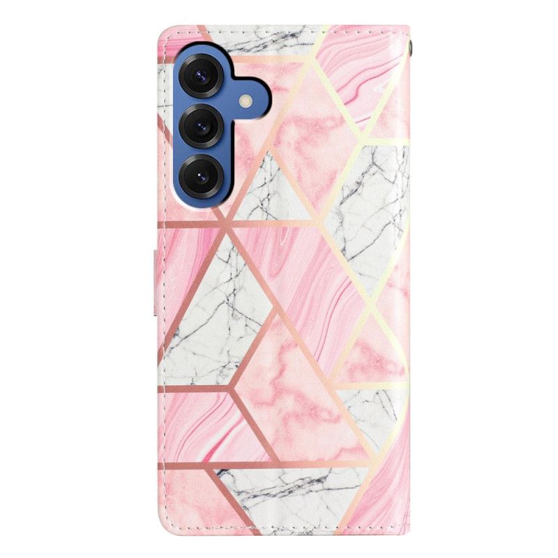 Læder Cover Samsung Galaxy S26 Plus Telefon Etui Lyserød Marmor