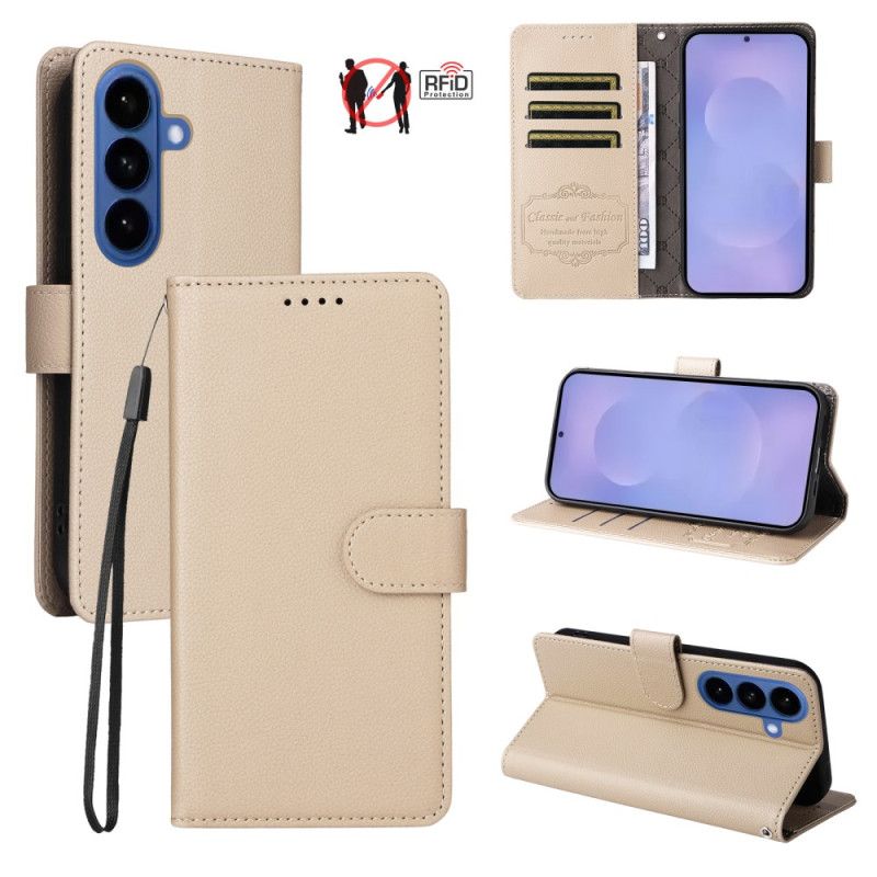 Læder Cover Samsung Galaxy S26 Plus Telefon Etui Rfid-blokering Og 3 Kortpladser